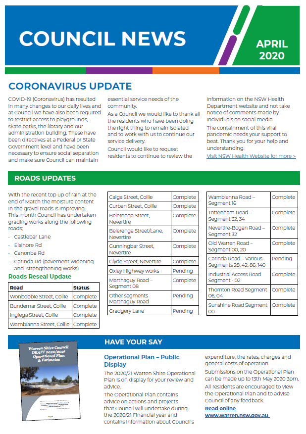 Council News - April 2020 - Post Image